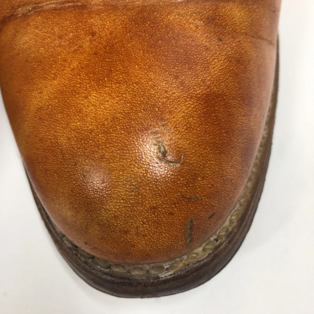 CAPEZIO True Vintage 70’s Yellow Golden Tan Leather Western Boho Tall Boot - Picture 12 of 16